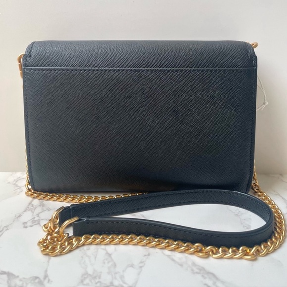 ❌SOLD❌ New Tory Burch Emerson Wallet on Chain Convertible Crossbody Black - Picture 3 of 9